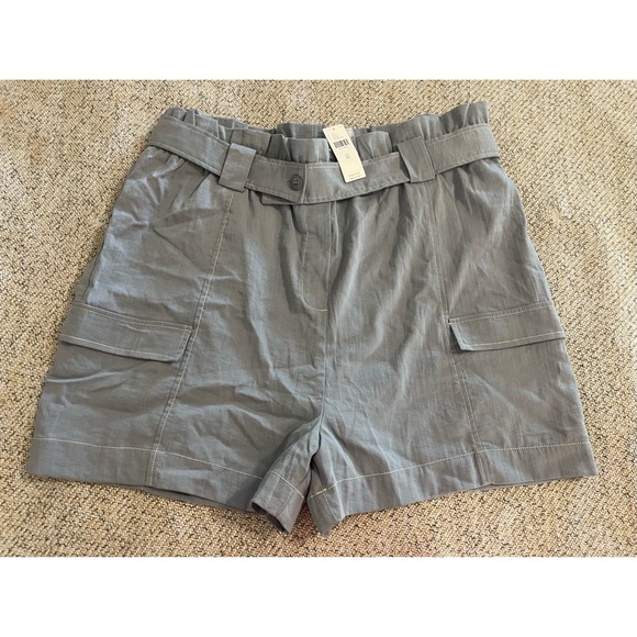 Anthropologie Moon River Cinched Cargo Shorts Slate Grey NWT SZ XL - Picture 4 of 12